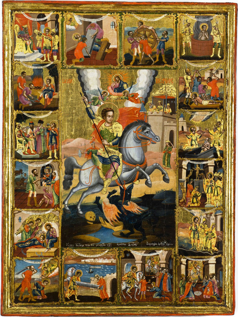 Detail of Saint George with scenes from his life, 1806 by Anonymous