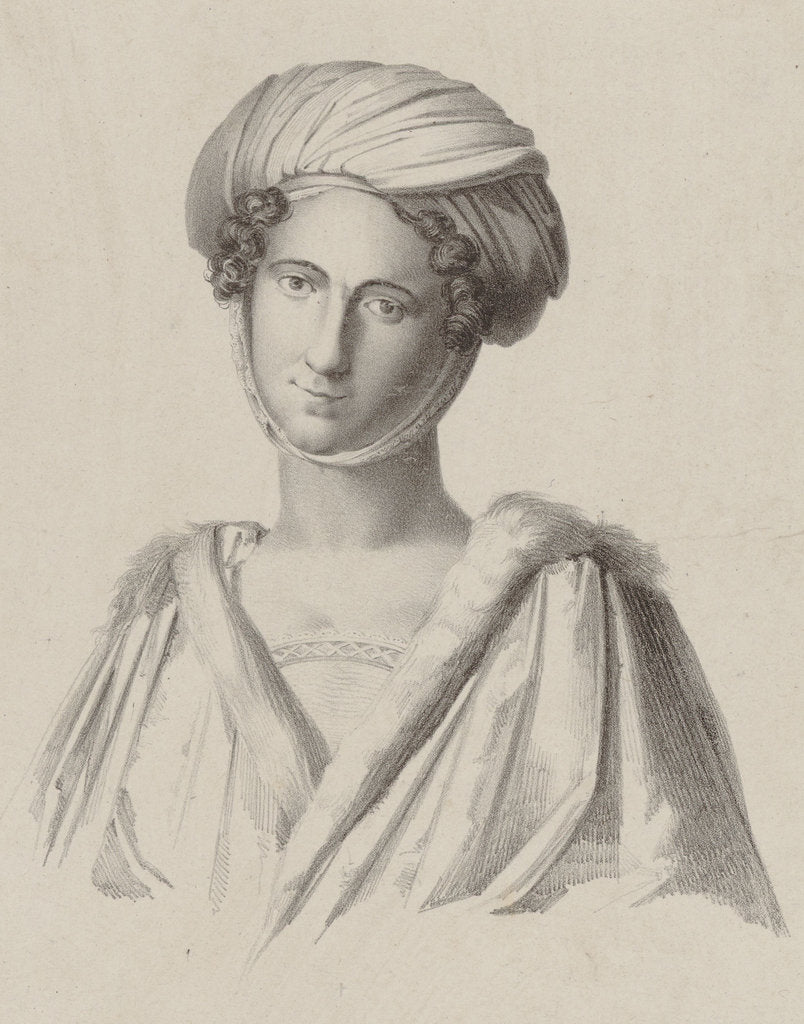 Detail of Portrait of the mezzo-soprano Isabella Colbran, 1824 by Anonymous