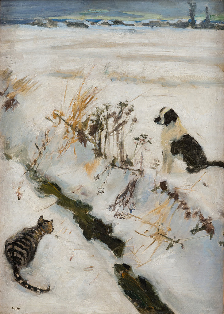 Detail of Cat and Dog by Anonymous