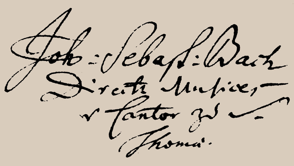 Detail of Signature of Johann Sebastian Bach by Anonymous