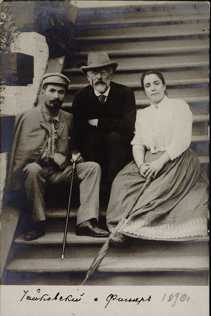 Detail of Pyotr Ilyich Tchaikovsky visiting Nikolay and Medea Figner, 1890 by Anonymous