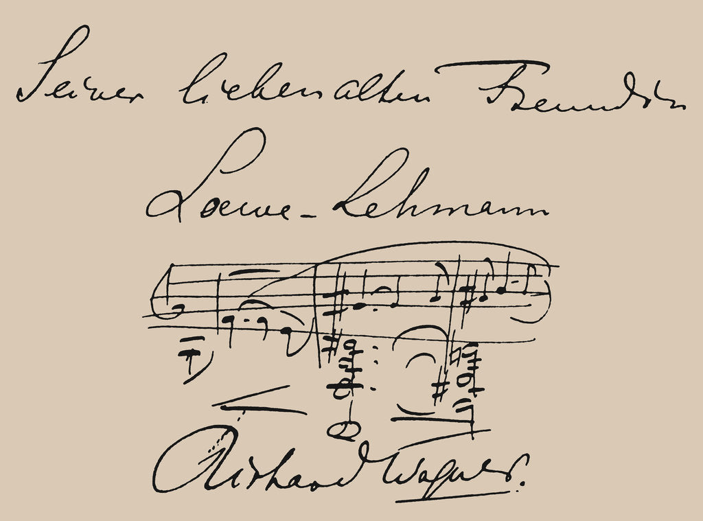 Detail of Musical quotation dedicated to the opera singer Lilli Lehmann by Anonymous