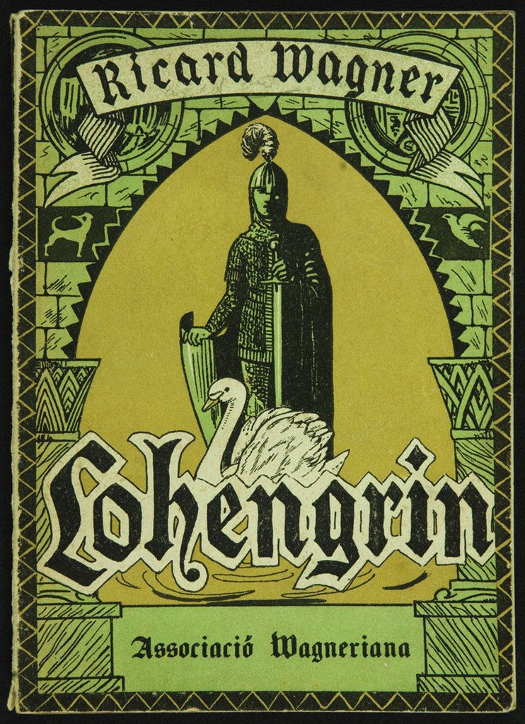 Detail of Cover of the Libretto of Lohengrin by Richard Wagner. Barcelona, Associació Wagneriana, 1926 by Anonymous