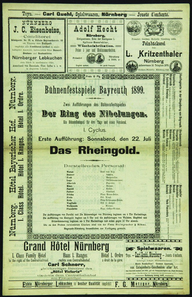 Detail of Program of the Bayreuth Festival, 1899, 1899 by Anonymous