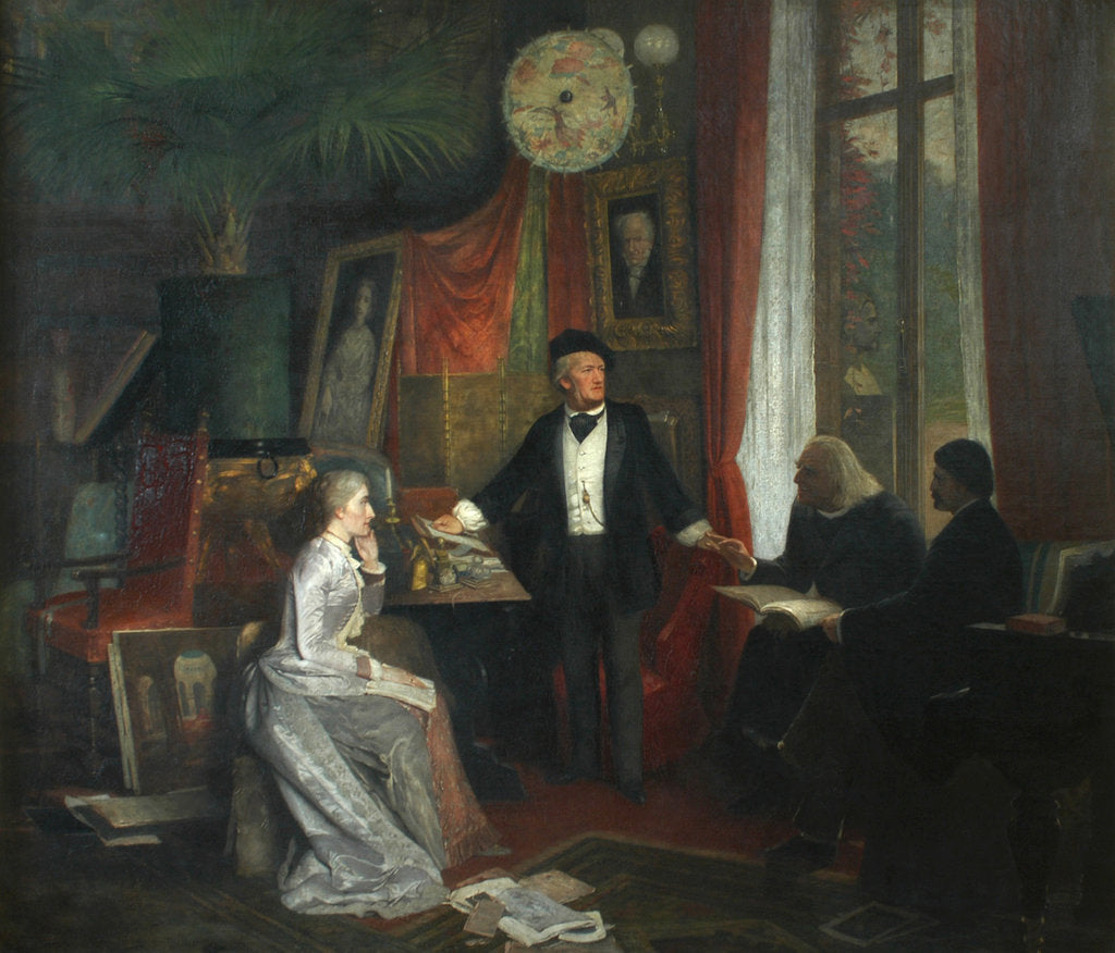Detail of Cosima Wagner, Richard Wagner, Franz Liszt and Hans von Wolzogen in the Wahnfried, Bayreuth, 1881 by Anonymous