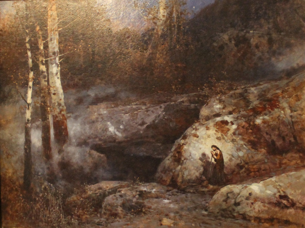 Detail of Set design for opera Tannhäuser by Richard Wagner. Tannhäuser returns from his pilgrimage to Rome, 1 by Anonymous