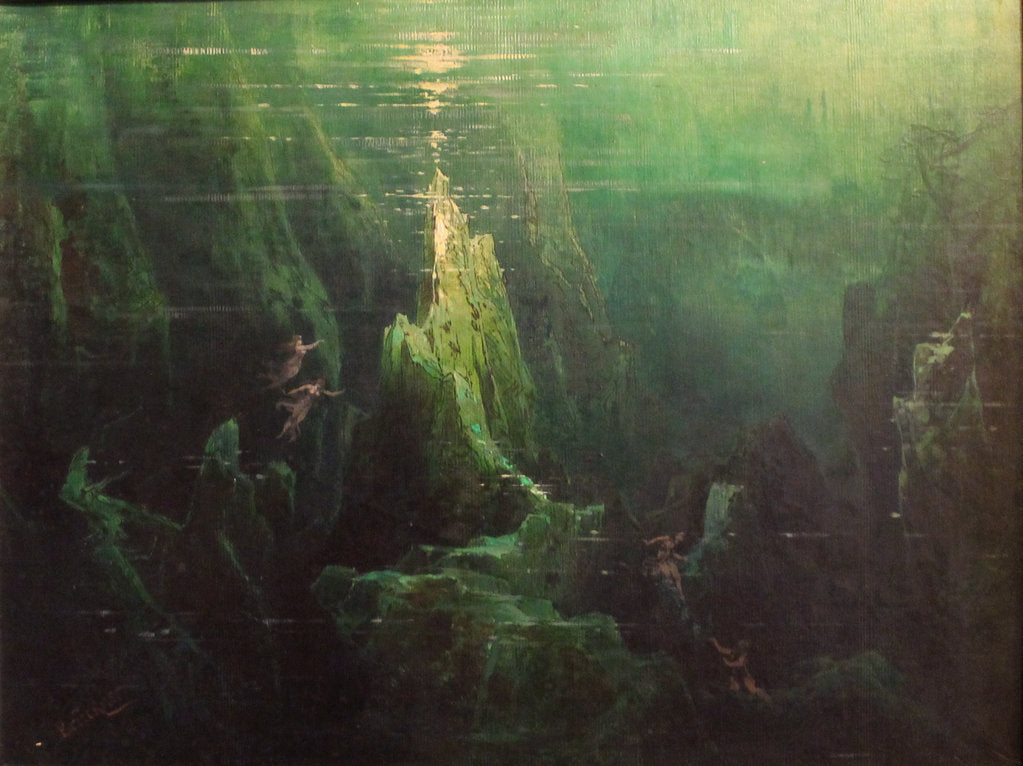 Detail of Das Rheingold, 1st scene, at the bottom of the Rhine. Bayreuth, 1896, 1896 by Anonymous