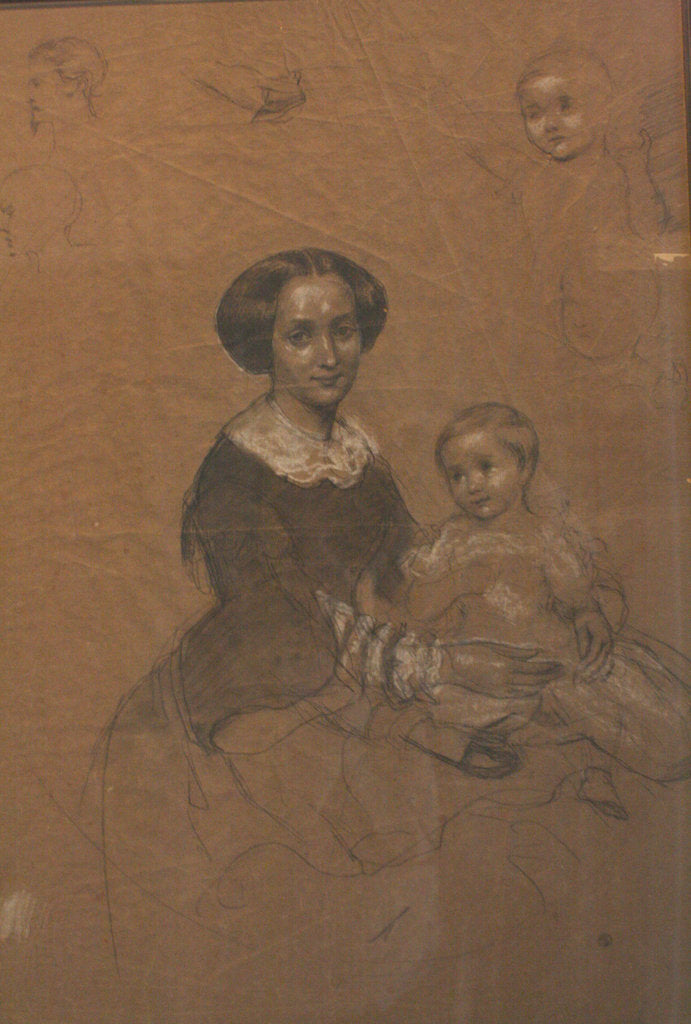 Detail of Mathilde Wesendonck with her son Guido, 1856 by Anonymous