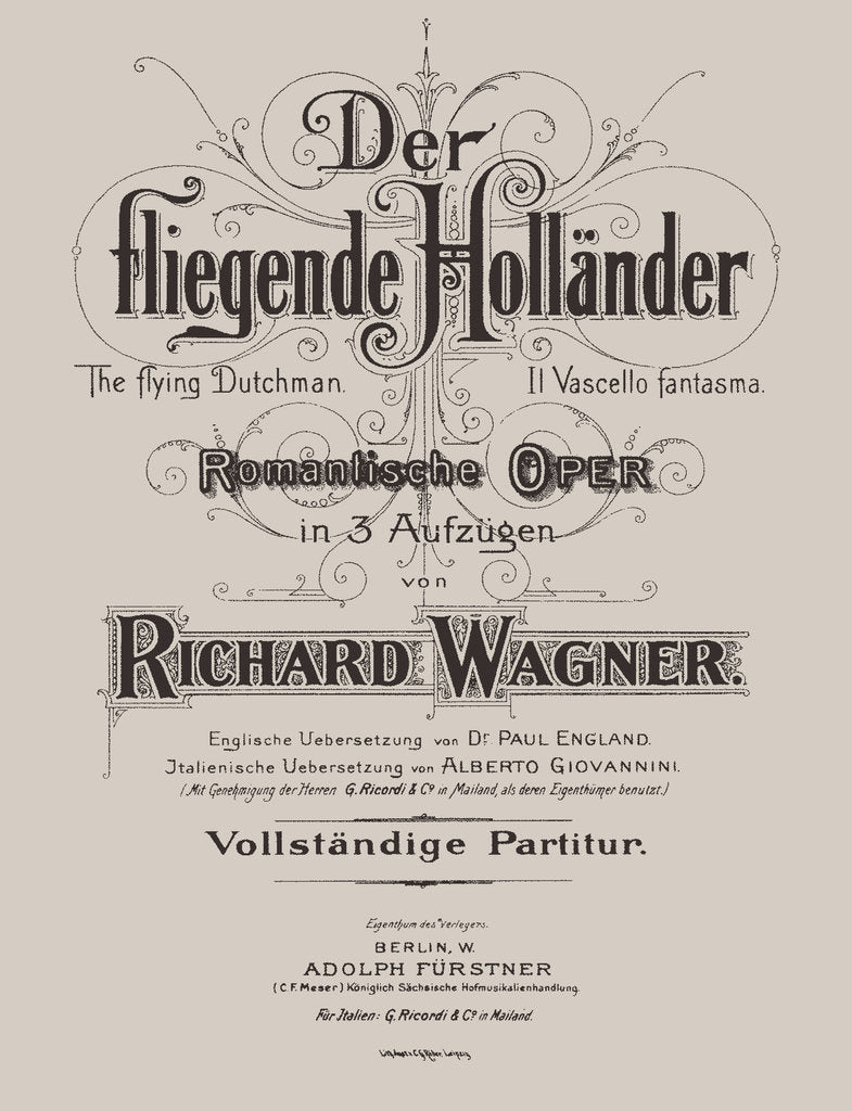 Detail of Der fliegende Holländer (The Flying Dutchman), Berlin, Adolph Fürstner, ca 1887 by Anonymous
