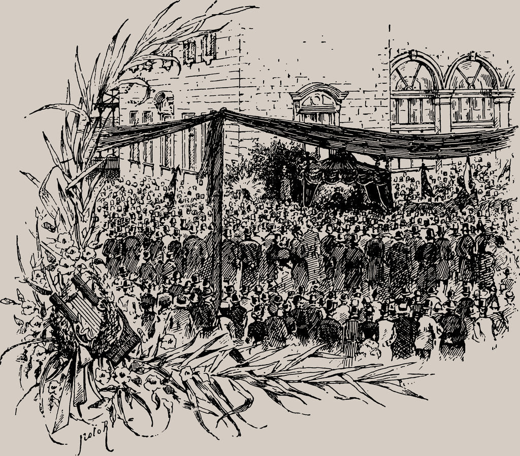 Detail of Richard Wagners funeral procession in Bayreuth, 1883, 1892 by Anonymous