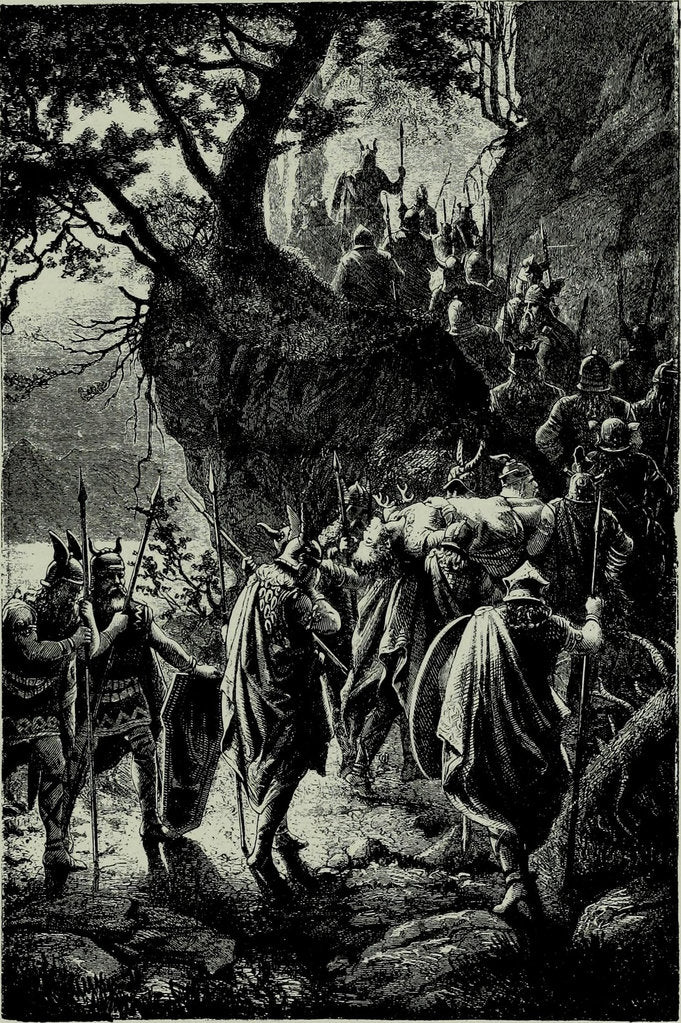 Detail of The Twilight of the Gods at the Bayreuth Festival in 1876. Third act. Funeral procession of Siegfrie by Anonymous