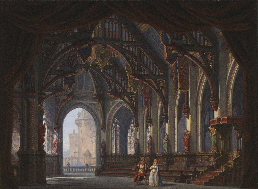 Detail of Set design for Opera Tannhäuser by Richard Wagner. Paris, Théâtre de lOpéra-Le Peletier, 13.03.1861 by Anonymous