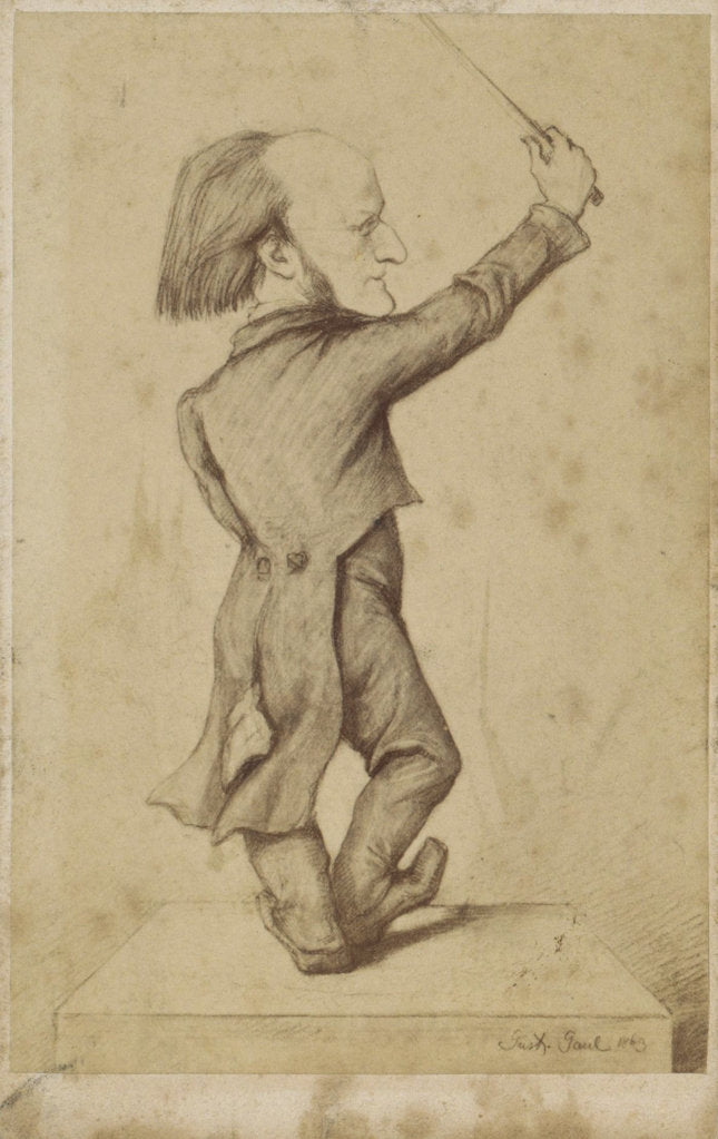 Detail of Richard Wagner as Conductor. Caricature, 1863 by Anonymous
