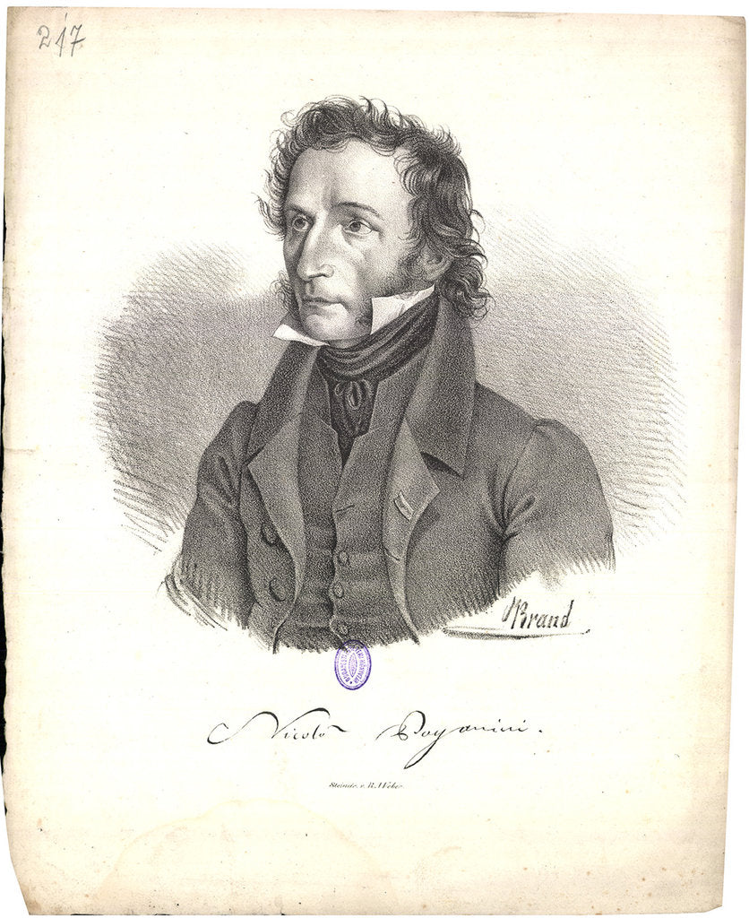 Detail of Portrait of Niccolò Paganini, 1830 by Anonymous