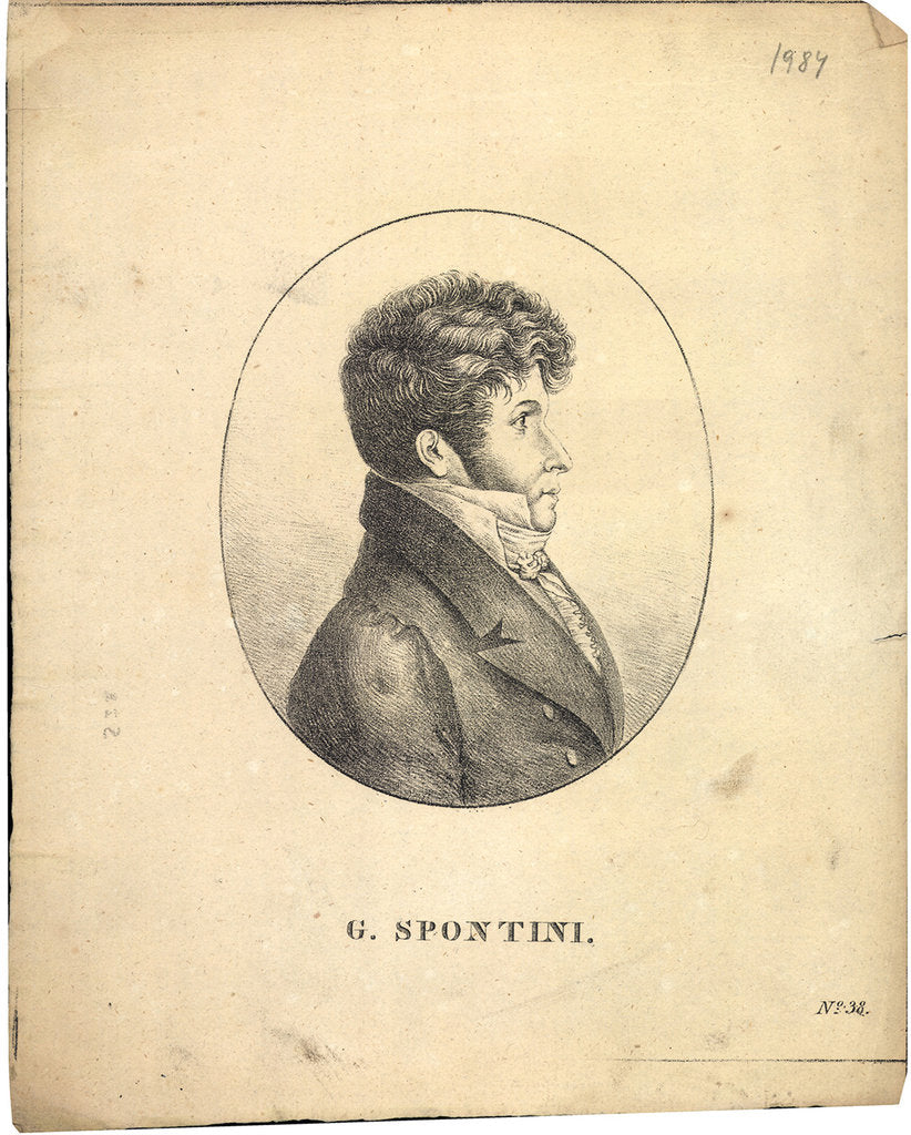 Detail of Portrait of Gaspare Spontini, ca 1820 by Anonymous