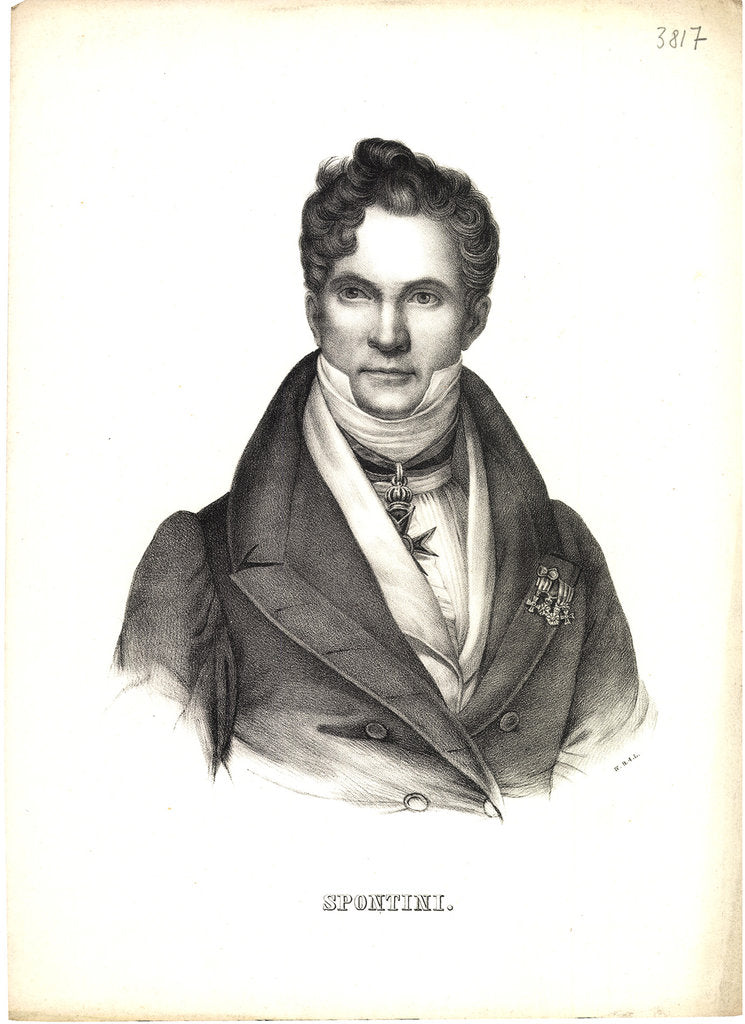 Detail of Portrait of Gaspare Spontini, 1810s by Anonymous