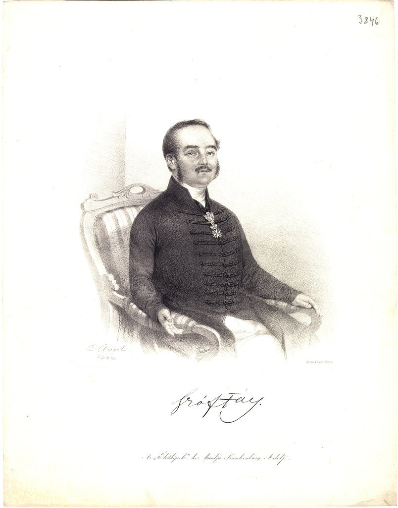 Detail of Portrait of István Fáy, 1844 by Anonymous