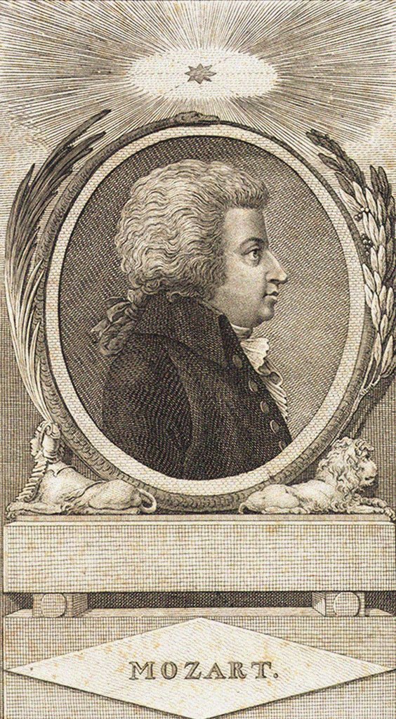 Detail of Portrait of the composer Wolfgang Amadeus Mozart, c. 1790 by Anonymous