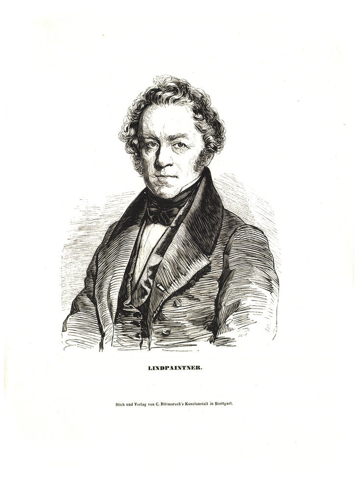 Detail of Portrait of Peter Joseph von Lindpaintner, 1836 by Anonymous