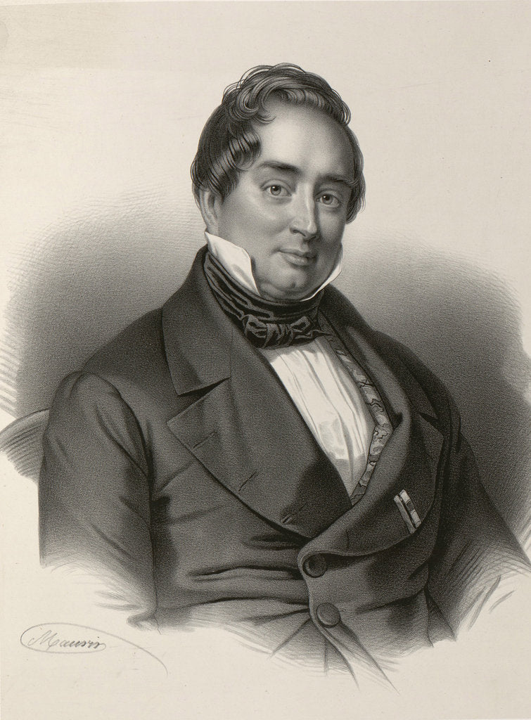 Detail of Portrait of Adam Gottlob Oehlenschläger, 1830-1840s by Anonymous