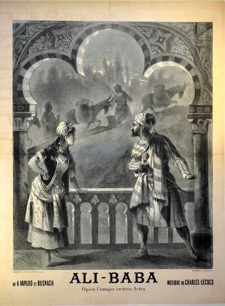 Detail of Poster for the Opéra comique Ali Baba by Charles Lecocq at the Éden-Théâtre, 28 November 1889, 188 by Anonymous