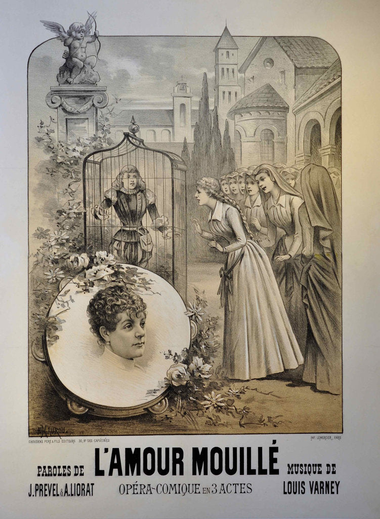 Detail of Poster for the Operetta Lamour mouillé by Louis Varney, 1887 by Anonymous