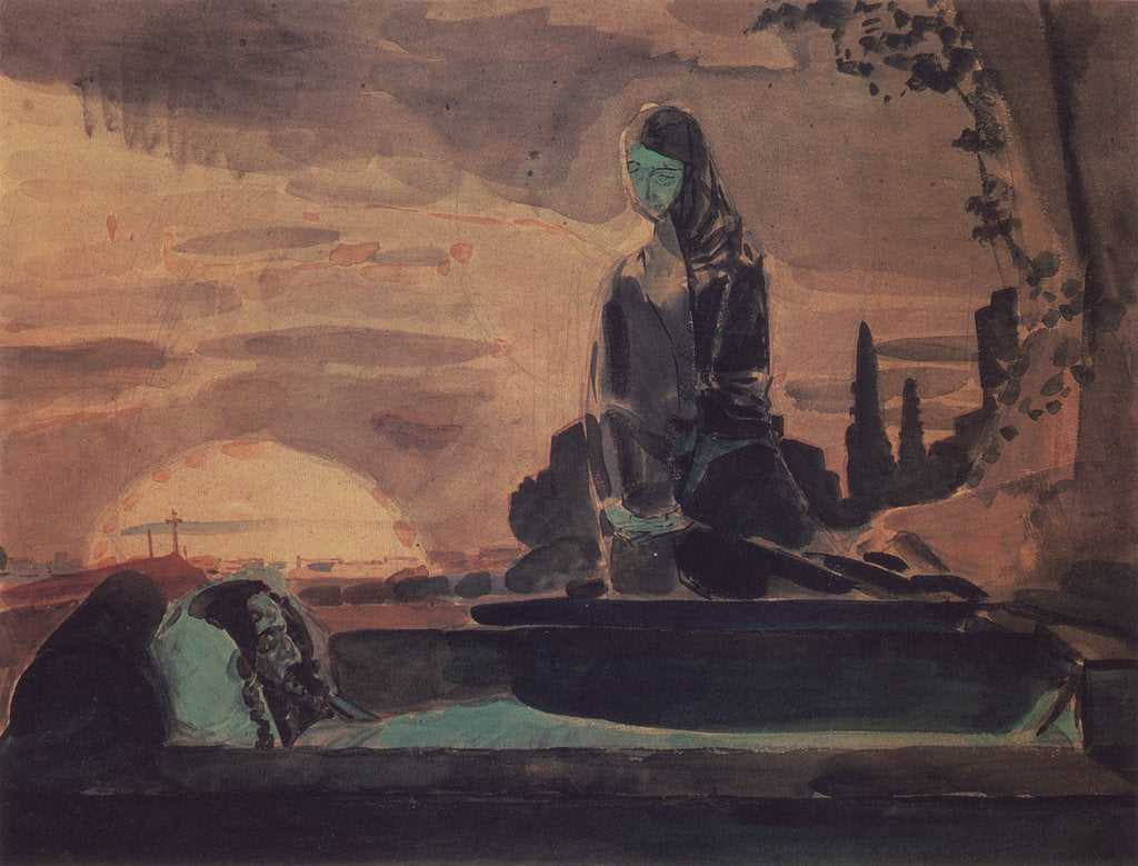 Detail of The Lamentation I. Sketch for a mural in the St. Vladimir Cathedral in Kiev, 1887 by Anonymous