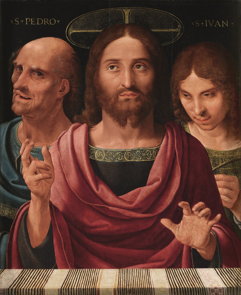 Detail of Salvator Mundi between Saints Peter and John, ca 1507 by Anonymous