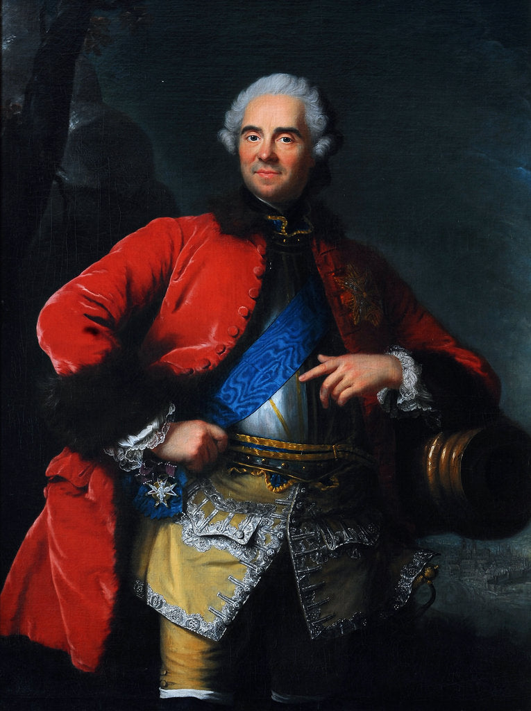 Detail of Portrait of Maurice de Saxe, Marshal of France, First half of the 18th cent by Anonymous