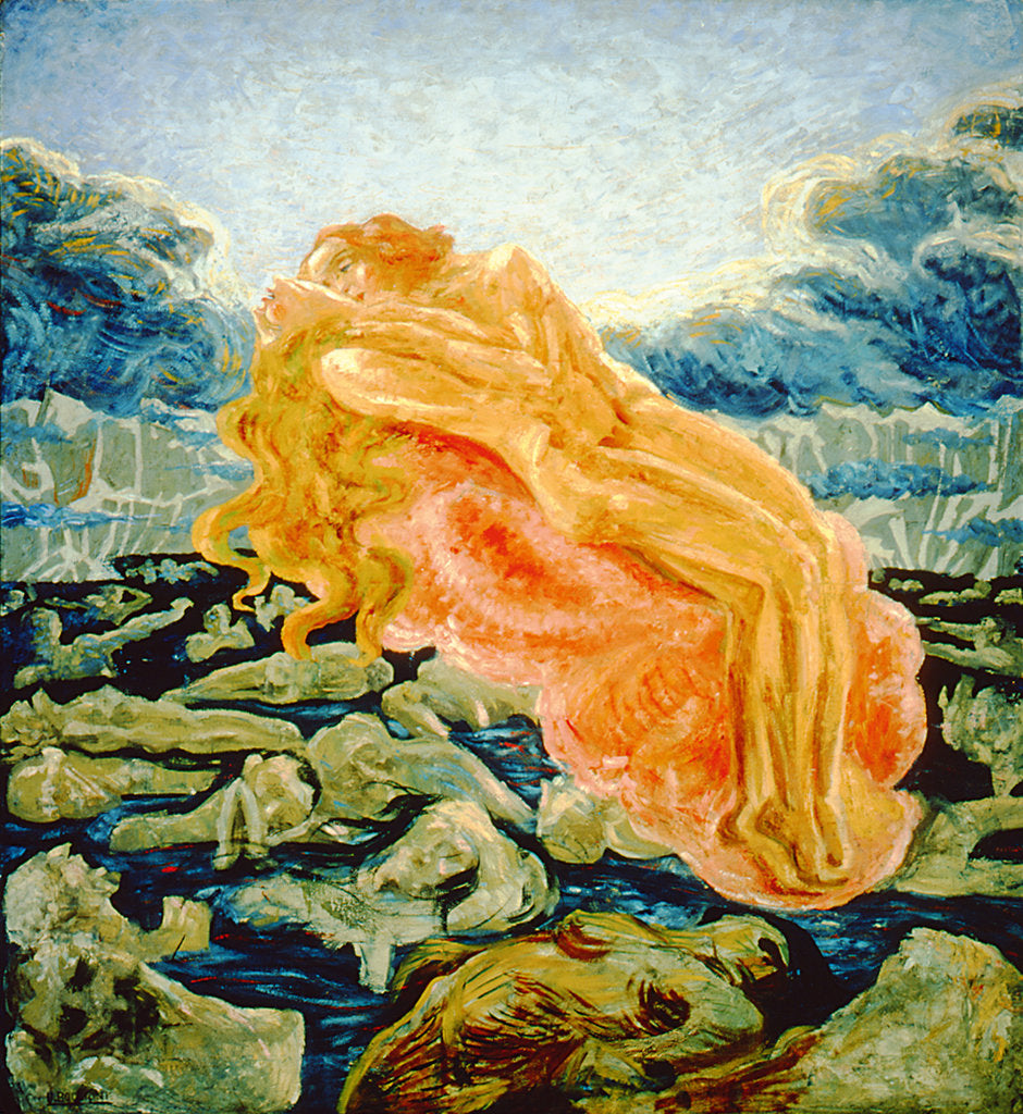 Detail of The dream. Paolo and Francesca, 1908-1909 by Anonymous