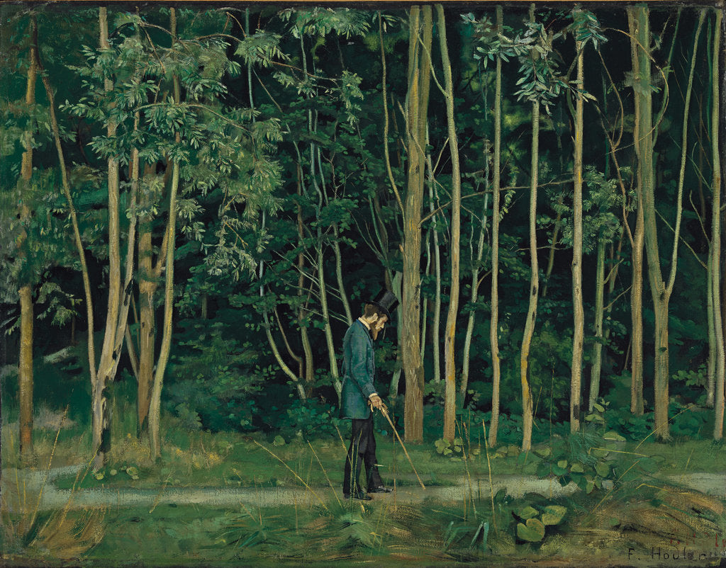 Detail of Walking at the forest edge, ca 1885 by Anonymous