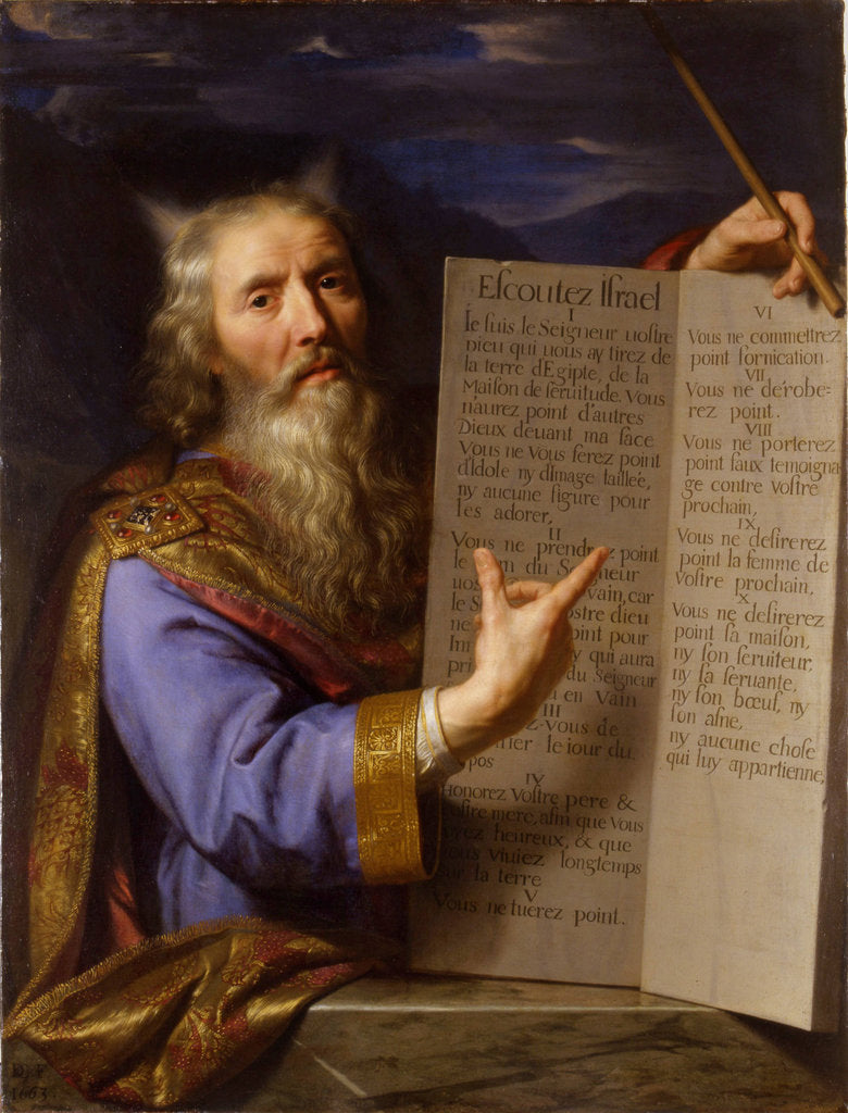Detail of Moses with the Ten Commandments, c. 1650-1660 by Anonymous