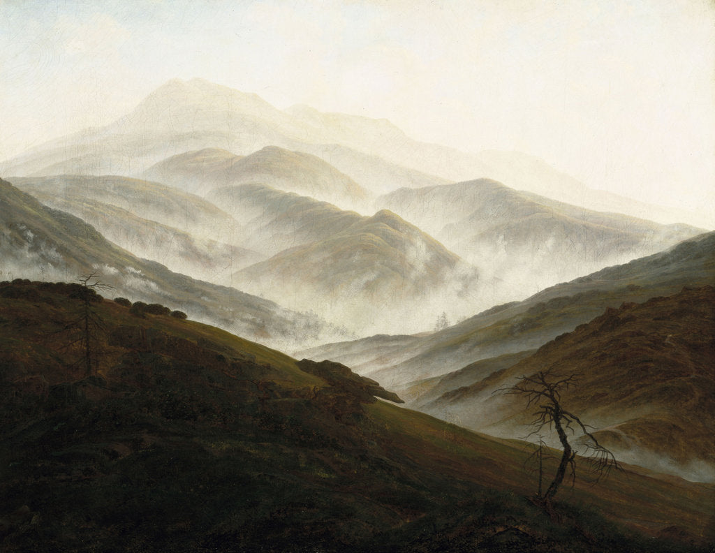 Detail of Riesengebirge Landscape with Rising Fog, ca 1820 by Anonymous