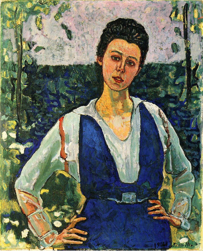 Detail of Portrait of Gertrud Müller in the garden, 1916 by Anonymous