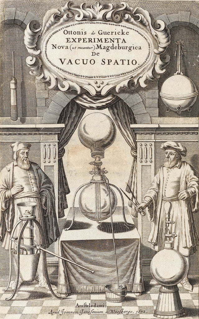 Detail of Illustration to the first edition of Experimenta Nova von Otto von Guericke, 1672 by Anonymous