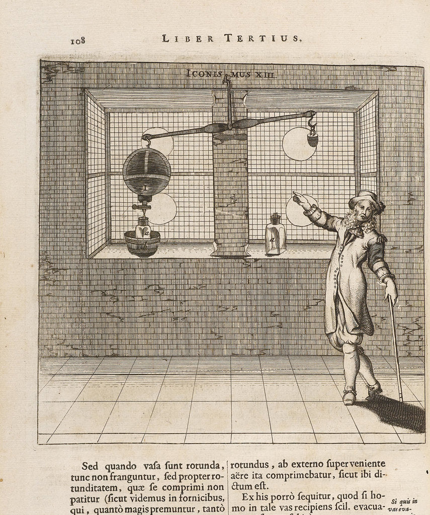 Detail of Illustration to the first edition of Experimenta Nova von Otto von Guericke, 1672 by Anonymous