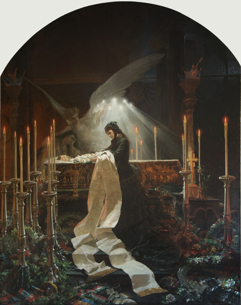Detail of Empress Elisabeth of Austria at the bier of Ferenc Deák, 1877 by Anonymous