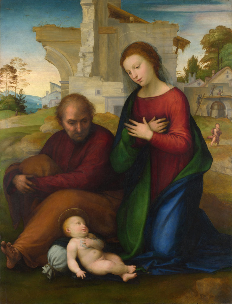 Detail of The Virgin adoring the Child with Saint Joseph, before 1511 by Anonymous