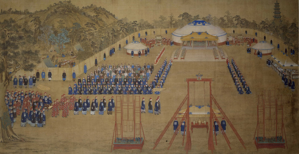 Detail of A banquet given by the Qianlong Emperor at the Chengde Mountain Resort in 1754, 1755 by Anonymous