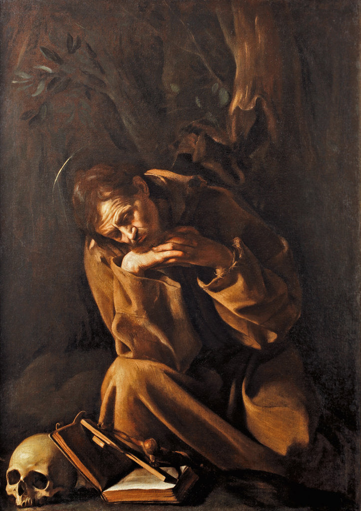 Detail of Saint Francis in Meditation, 1606 by Anonymous