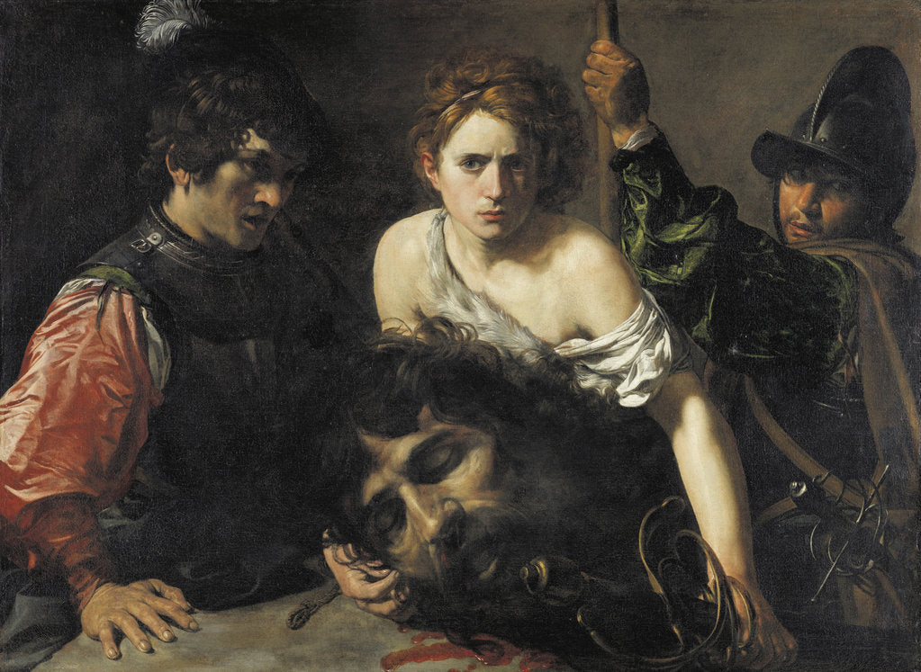 Detail of David with the Head of Goliath and two Soldiers, c. 1615 by Anonymous
