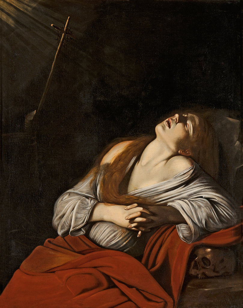 Detail of Mary Magdalen in Ecstasy (after Caravaggio), ca 1613 by Anonymous