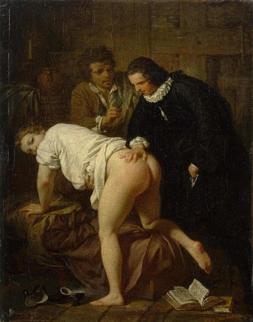Detail of Scene from the Fable La Jument du compère Pierre (The Mare of Peasant Pierre) by Jean de La Fontaine by Anonymous