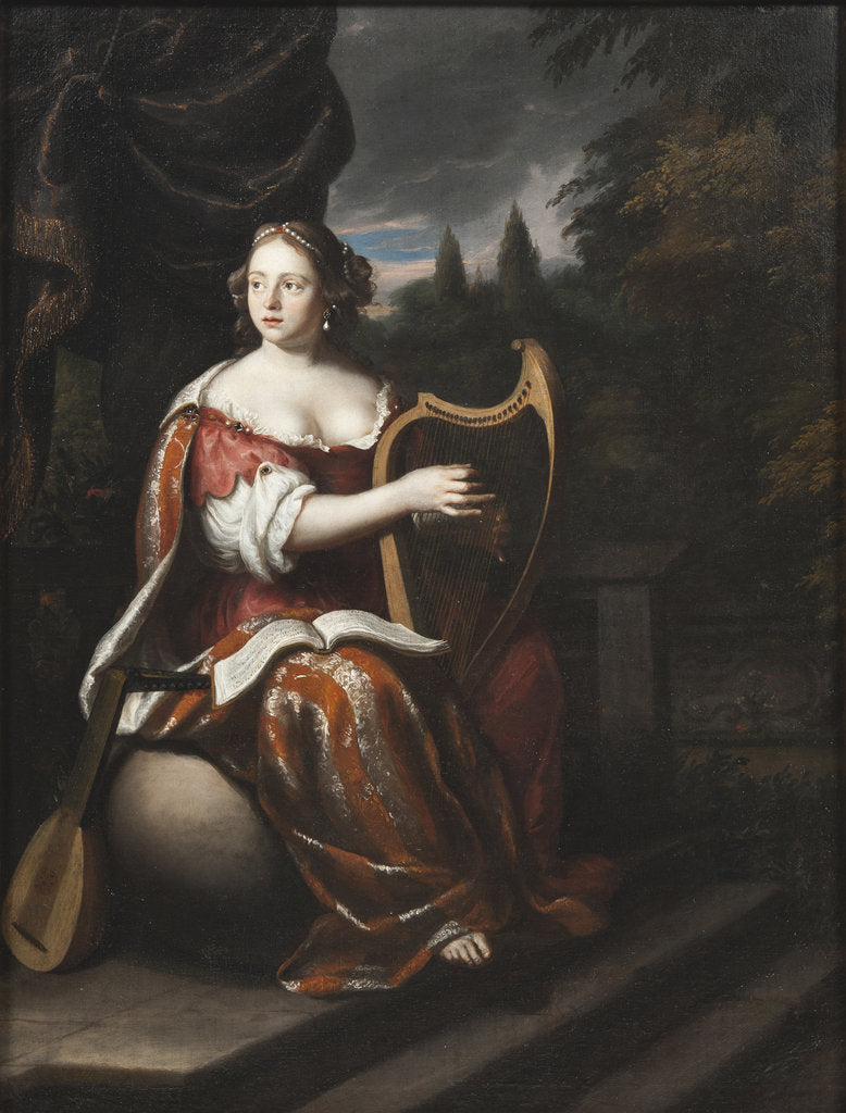 Detail of Lady Playing the Harp by Anonymous