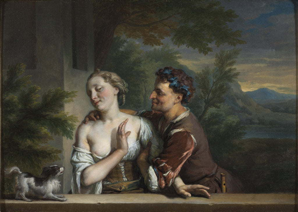 Detail of A Man Trying to embrace a Woman by Anonymous