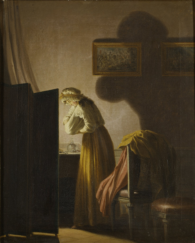 Detail of A Woman Catching Fleas by Candlelight by Anonymous