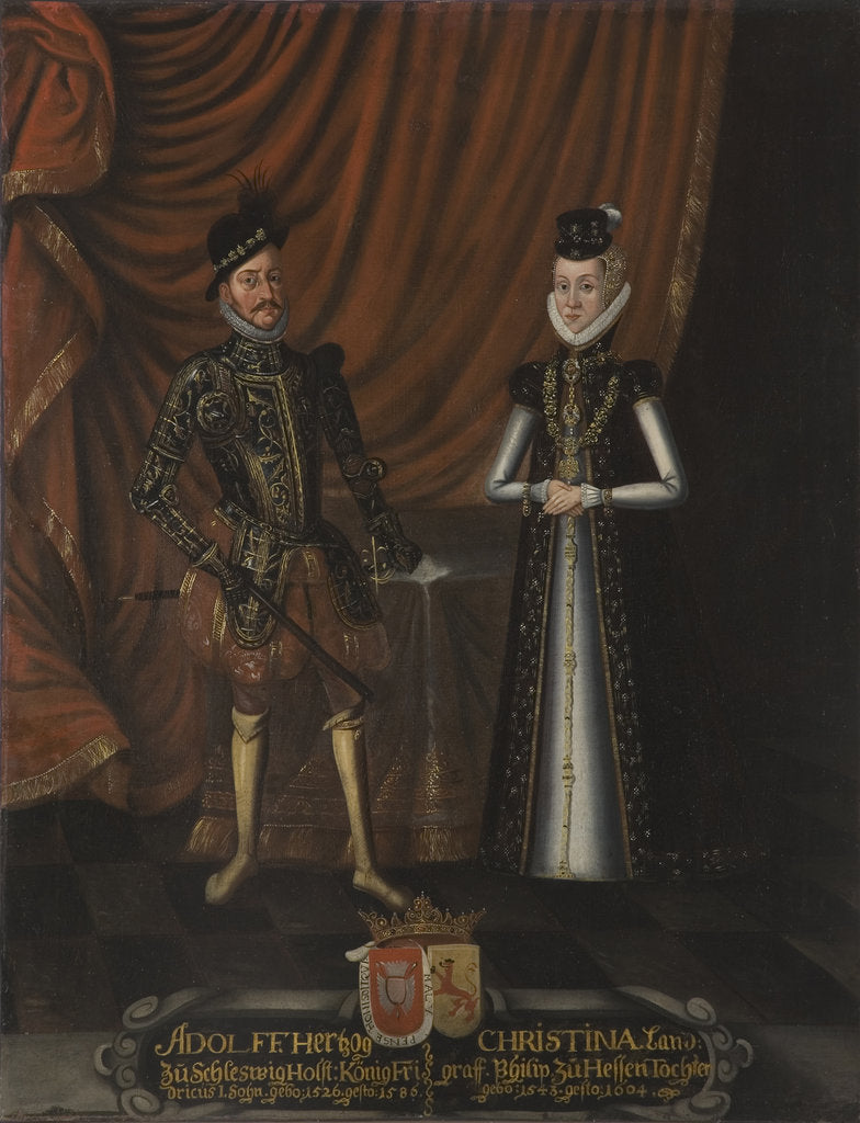 Detail of Duke Adolf of Holstein-Gottorp and Christine of Hesse by Anonymous