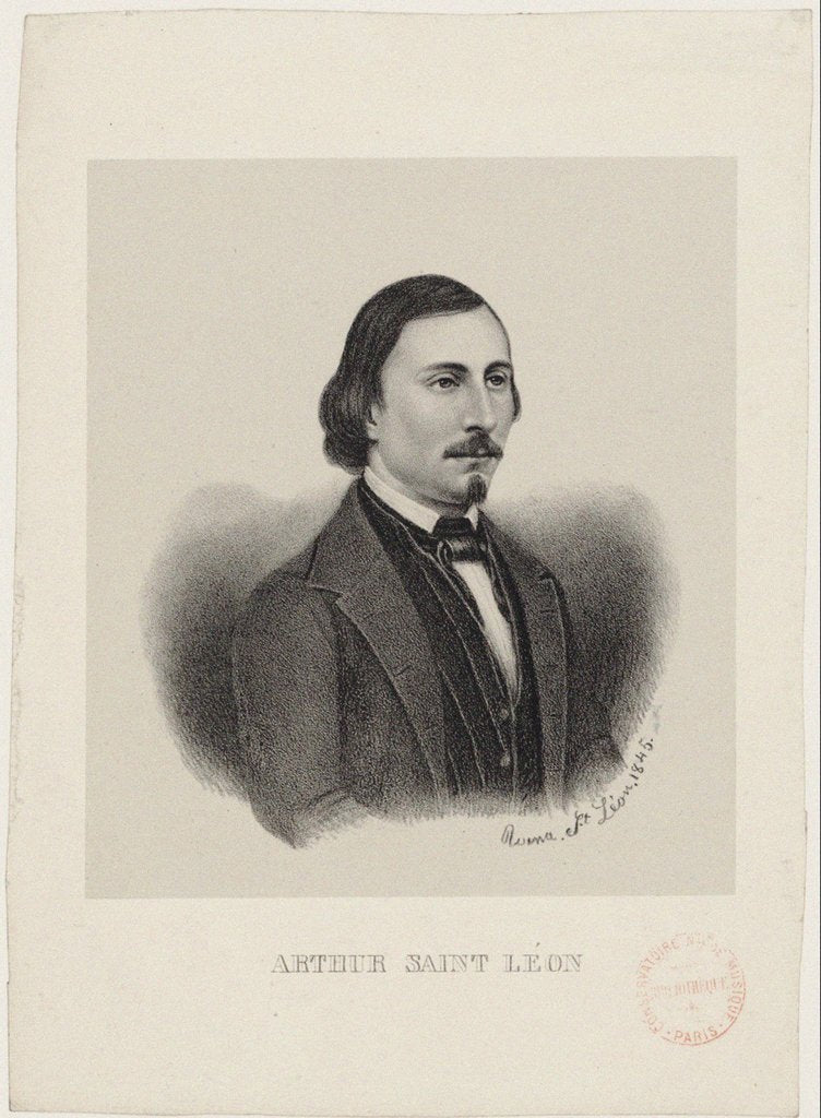 Detail of Portrait of Arthur Saint-Léon, 1845 by Anonymous