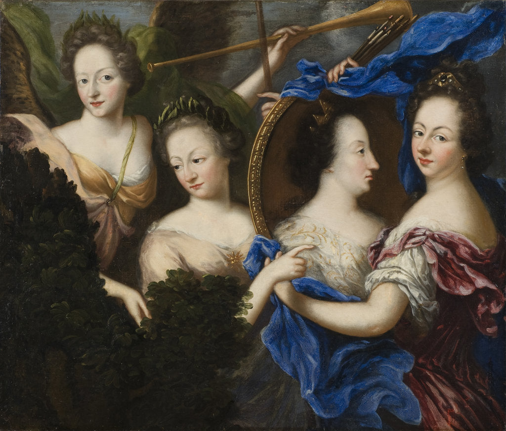 Detail of Allegory with self-portrait and profile portrait of Ulrika Eleonora the Elder, 1689 by Anonymous