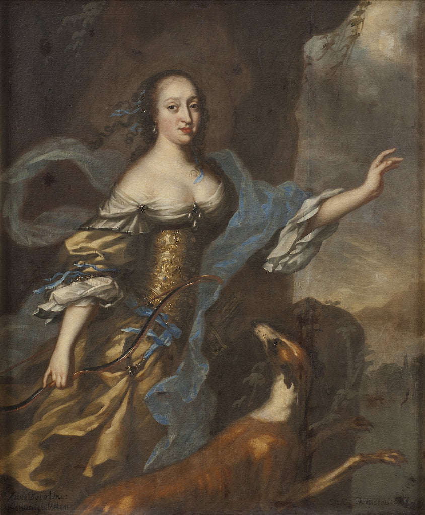 Detail of Portrait of Princess Anna Dorothea of Holstein-Gottorp by Anonymous